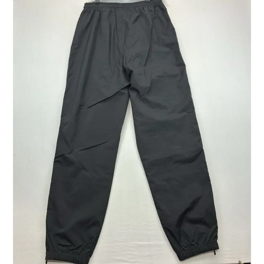 Vintage Adidas Track Pants Men’s M Black Nylon Lined Zip Ankle Windbreaker